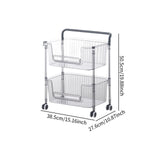 Maxbell Rolling Cart Portable Storage Trolley for Office for Bedroom Kitchen Laundry 2 Layer