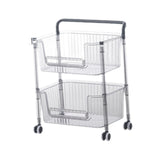 Maxbell Rolling Cart Portable Storage Trolley for Office for Bedroom Kitchen Laundry 2 Layer