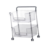 Maxbell Rolling Cart Portable Storage Trolley for Office for Bedroom Kitchen Laundry 2 Layer