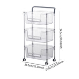 Maxbell Rolling Cart Portable Storage Trolley for Office for Bedroom Kitchen Laundry 3 Layer