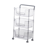 Maxbell Rolling Cart Portable Storage Trolley for Office for Bedroom Kitchen Laundry 3 Layer
