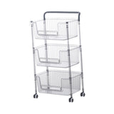 Maxbell Rolling Cart Portable Storage Trolley for Office for Bedroom Kitchen Laundry 3 Layer