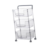 Maxbell Rolling Cart Portable Storage Trolley for Office for Bedroom Kitchen Laundry 3 Layer