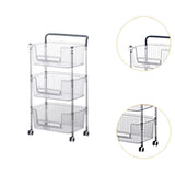 Maxbell Rolling Cart Portable Storage Trolley for Office for Bedroom Kitchen Laundry 3 Layer