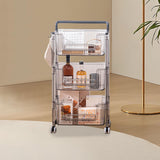 Maxbell Rolling Cart Portable Storage Trolley for Office for Bedroom Kitchen Laundry 3 Layer