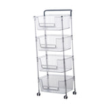 Maxbell Rolling Cart Portable Storage Trolley for Office for Bedroom Kitchen Laundry 4 Layer