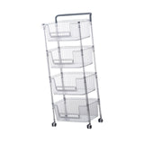 Maxbell Rolling Cart Portable Storage Trolley for Office for Bedroom Kitchen Laundry 4 Layer