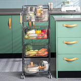 Maxbell Rolling Cart Portable Storage Trolley for Office for Bedroom Kitchen Laundry 4 Layer