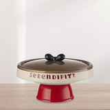 Maxbell Decorative Serving Bowl Round for Kitchen Countertop Restaurant Dining Table red base