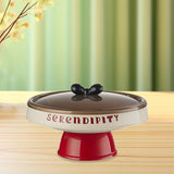 Maxbell Decorative Serving Bowl Round for Kitchen Countertop Restaurant Dining Table red base