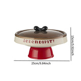 Maxbell Decorative Serving Bowl Round for Kitchen Countertop Restaurant Dining Table red base