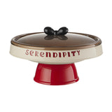 Maxbell Decorative Serving Bowl Round for Kitchen Countertop Restaurant Dining Table red base