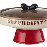 Maxbell Decorative Serving Bowl Round for Kitchen Countertop Restaurant Dining Table red base