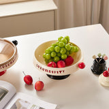 Maxbell Decorative Serving Bowl Round for Kitchen Countertop Restaurant Dining Table red base