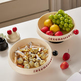 Maxbell Decorative Serving Bowl Round for Kitchen Countertop Restaurant Dining Table red base