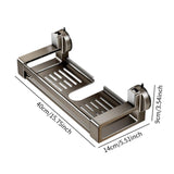 Maxbell Bathroom Shower Shelf Suction Cup Multiuse Self Drain Storage Tray Soap Tray