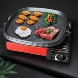 Maxbell Korean Grilling Pan Cookware Heavy Duty Sturdy Black Frying Pan for Yard BBQ