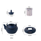 Maxbell Ceramic Teapot with Warmer Tea Kettle with Infuser for Home Tea House Picnic