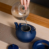 Maxbell Ceramic Teapot with Warmer Tea Kettle with Infuser for Home Tea House Picnic
