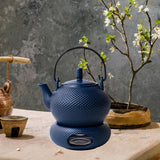 Maxbell Ceramic Teapot with Warmer Tea Kettle with Infuser for Home Tea House Picnic
