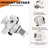 Maxbell Washing Machine Drain Pump Motor DC96-01585L for DC97-20621A Washing Machine