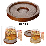 Maxbell 10x Whiskey Glasses Coasters Insulation Pads for Dinnerware Fridge Household Brown