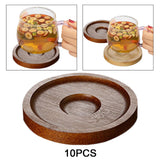 Maxbell 10x Whiskey Glasses Coasters Insulation Pads for Dinnerware Fridge Household Brown