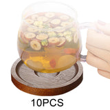 Maxbell 10x Whiskey Glasses Coasters Insulation Pads for Dinnerware Fridge Household Brown