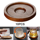 Maxbell 10x Whiskey Glasses Coasters Insulation Pads for Dinnerware Fridge Household Brown