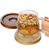 Maxbell 10x Whiskey Glasses Coasters Insulation Pads for Dinnerware Fridge Household Brown