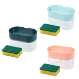 Maxbell Soap Dispenser and Sponge Holder Manual Storage Container Liquid Pump Bottle dark green