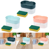 Maxbell Soap Dispenser and Sponge Holder Manual Storage Container Liquid Pump Bottle dark green