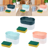 Maxbell Soap Dispenser and Sponge Holder Manual Storage Container Liquid Pump Bottle dark green