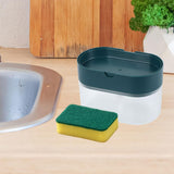 Maxbell Soap Dispenser and Sponge Holder Manual Storage Container Liquid Pump Bottle dark green