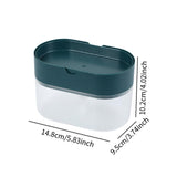 Maxbell Soap Dispenser and Sponge Holder Manual Storage Container Liquid Pump Bottle dark green