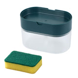Maxbell Soap Dispenser and Sponge Holder Manual Storage Container Liquid Pump Bottle dark green