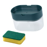 Maxbell Soap Dispenser and Sponge Holder Manual Storage Container Liquid Pump Bottle dark green