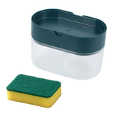 Maxbell Soap Dispenser and Sponge Holder Manual Storage Container Liquid Pump Bottle dark green