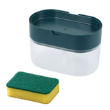 Maxbell Soap Dispenser and Sponge Holder Manual Storage Container Liquid Pump Bottle dark green