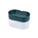 Maxbell Soap Dispenser and Sponge Holder Manual Storage Container Liquid Pump Bottle dark green