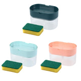 Maxbell Soap Dispenser and Sponge Holder Manual Storage Container Liquid Pump Bottle dark green