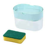 Maxbell Soap Dispenser and Sponge Holder Manual Storage Container Liquid Pump Bottle pink