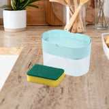 Maxbell Soap Dispenser and Sponge Holder Manual Storage Container Liquid Pump Bottle pink