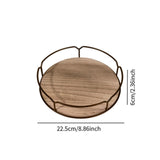 Maxbell Wood Turntable Tray Rotating Spice Rack Organizer for Cabinet Desktop Pantry 9 Inch