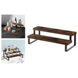 Maxbell Seasoning Rack Tiered Display Riser Stand for Kitchen Cupboard Baking Supply 2 layer