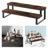 Maxbell Seasoning Rack Tiered Display Riser Stand for Kitchen Cupboard Baking Supply 2 layer