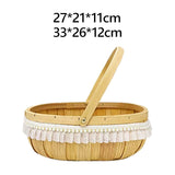 Maxbell Picnic Basket with Handle Kitchen Cabinet Organizer for Camping Beach Snacks S