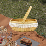 Maxbell Picnic Basket with Handle Kitchen Cabinet Organizer for Camping Beach Snacks L