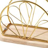 Maxbell Napkin Holder Upright Stand Tissue Dispenser for Picnic Buffet Dinner Tables Sector gold