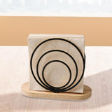 Maxbell Napkin Holder Upright Stand Tissue Dispenser for Picnic Buffet Dinner Tables Circle black